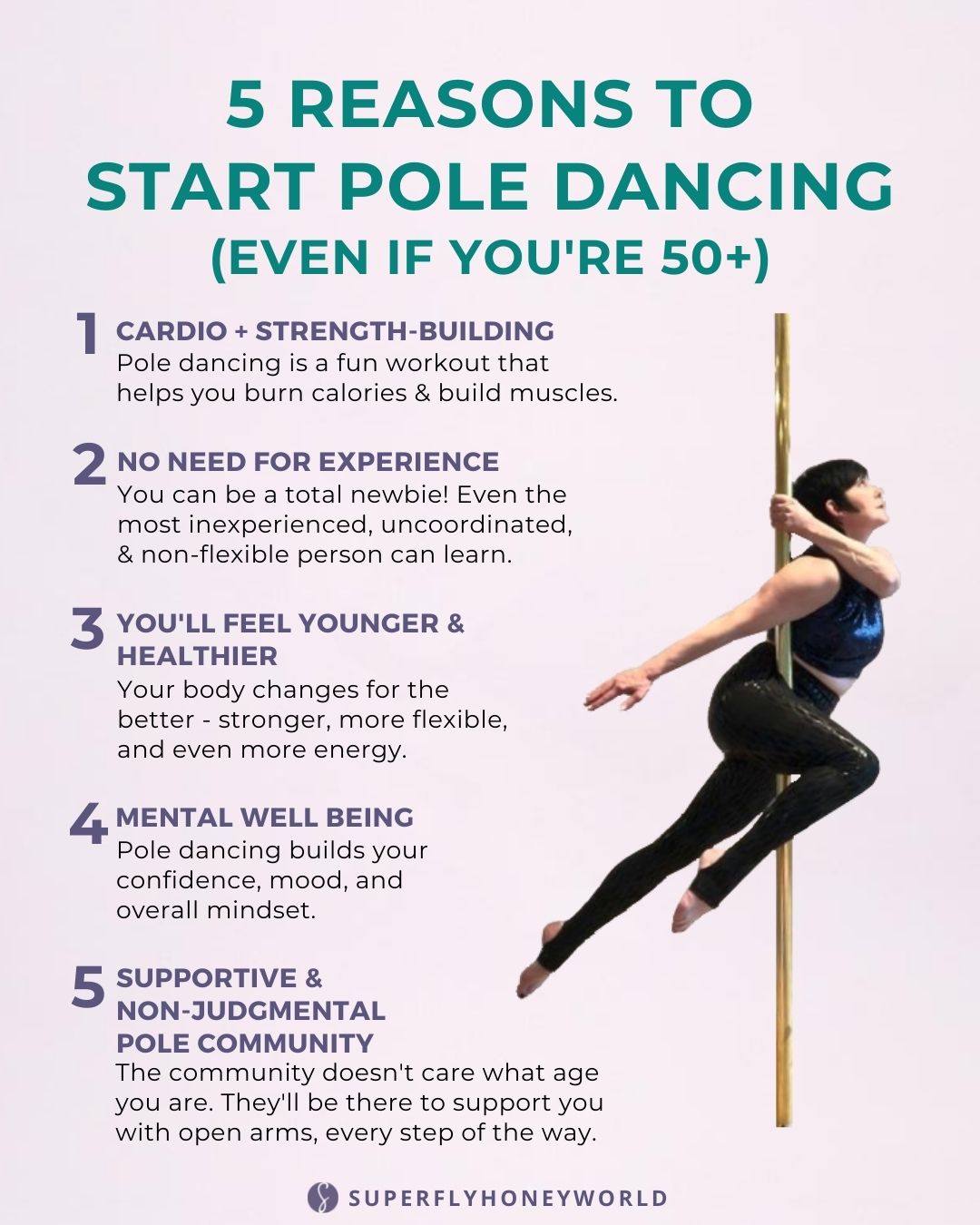 I've been doing pole fitness for years, and here are 5 reasons why