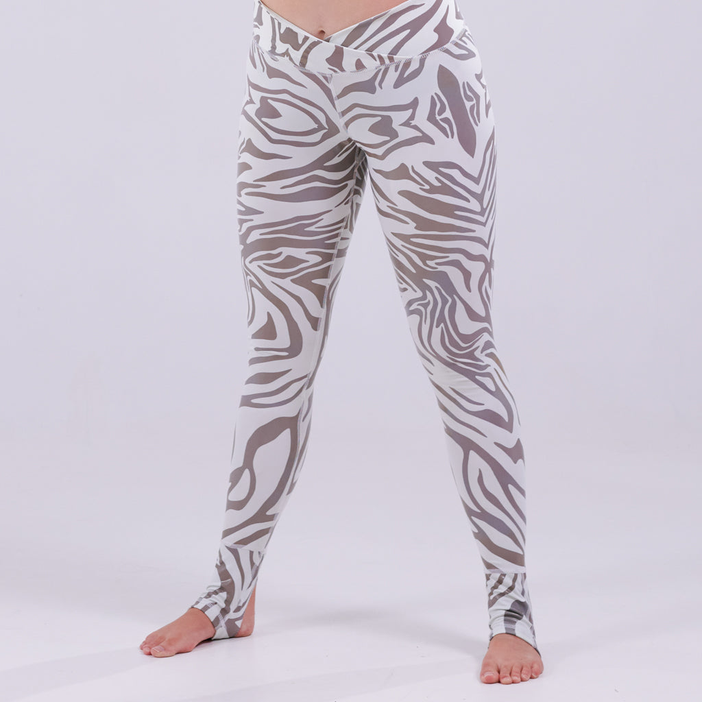 Albino Tiger Tall Leggings, High Waisted Yoga Pants